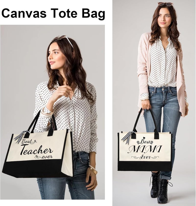 shenee Initial Canvas Tote Bag, Personalized Beach Jute Bag Present for Women Holiday,Friends Birthday Gift,Wedding, New Year - Image 4